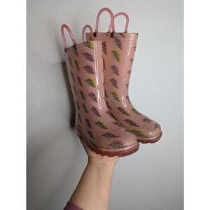 Western Chief Pink Lightning light up Rain Boots Kids Size 11